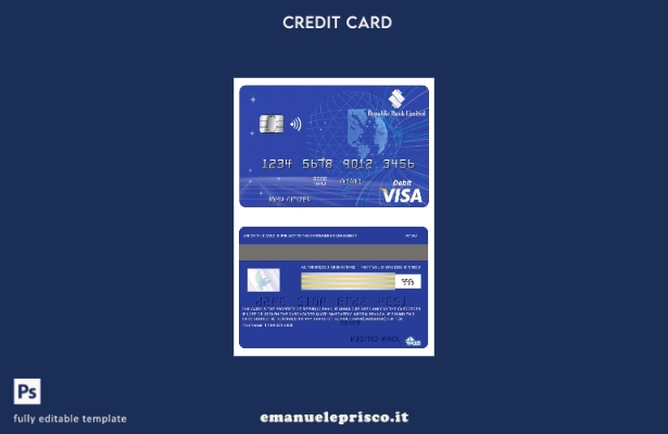 modello di carta visto Barbados Republic Bank in stile verificato